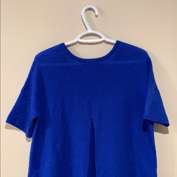 White + Warren Blue Short Sleeved Cashmere Sweater - Women’s Size Small - Picture 5 of 7